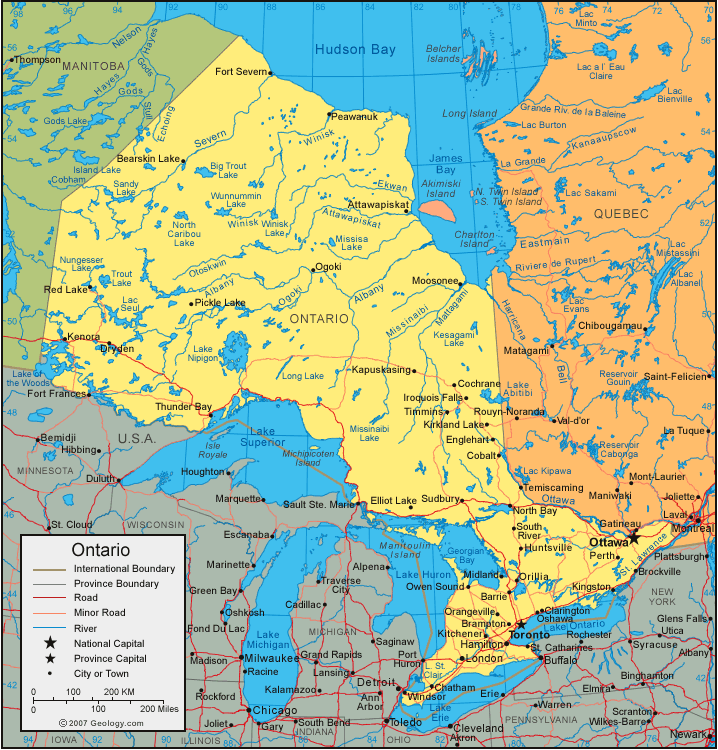 Map of Ontario