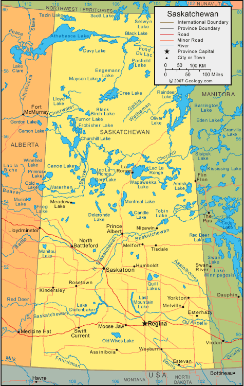 Map of Saskatchewan