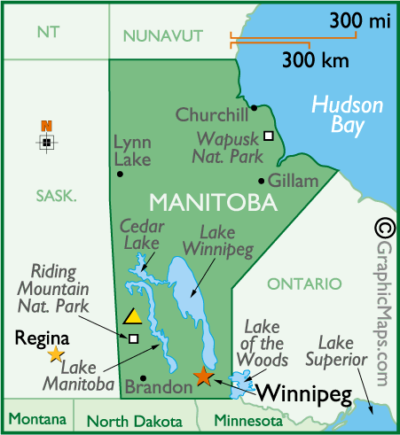 Map of Manitoba Province