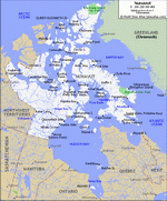 Map of roads of Nunavut