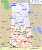 Map of roads of Saskatchewan