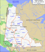 Map of roads of Yukon Territory