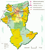 Map of Kostanay Oblast