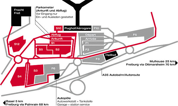 Parking scheme of Basel Airport (EuroAirport)