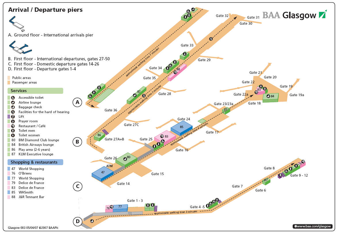 Glasgow International Airport (departures and arrivals)