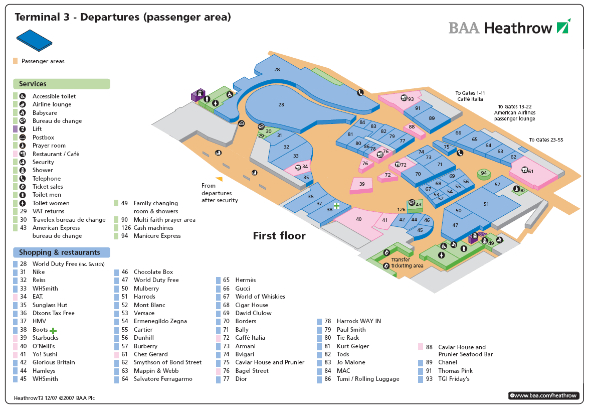 Terminal 3 (Heathrow)  departures (for passengers)