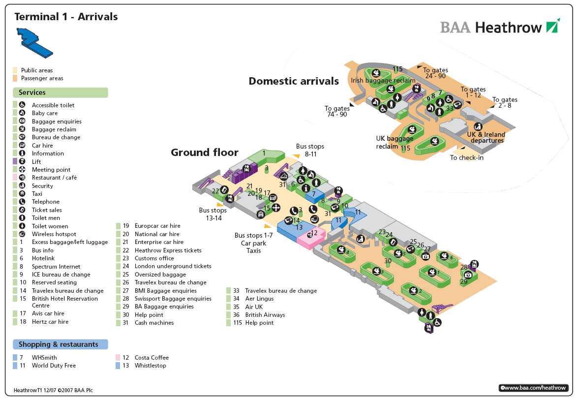 Terminal 1 (Heathrow)  arrivals