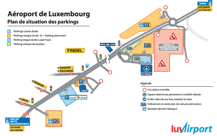 Parking scheme of Luxembourg Findel Airport
