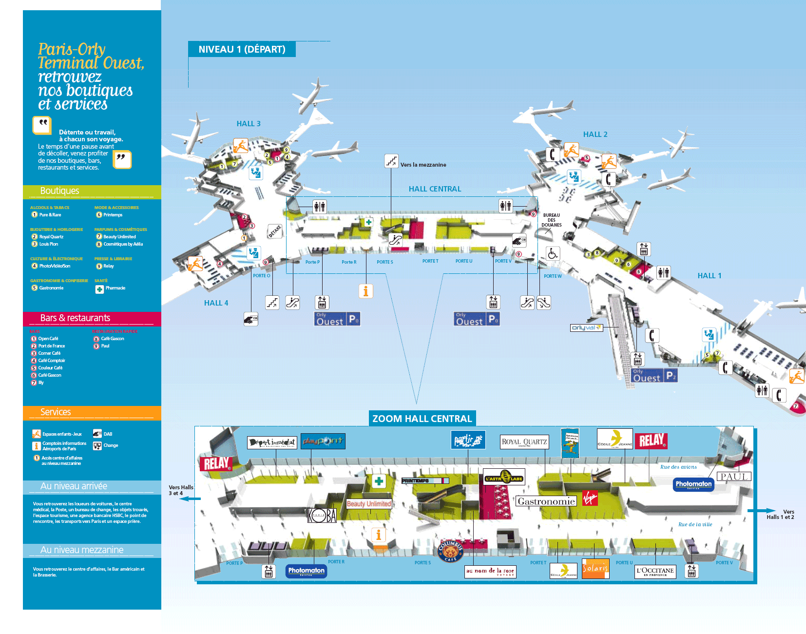 Western terminal layout of Paris Orly Airport