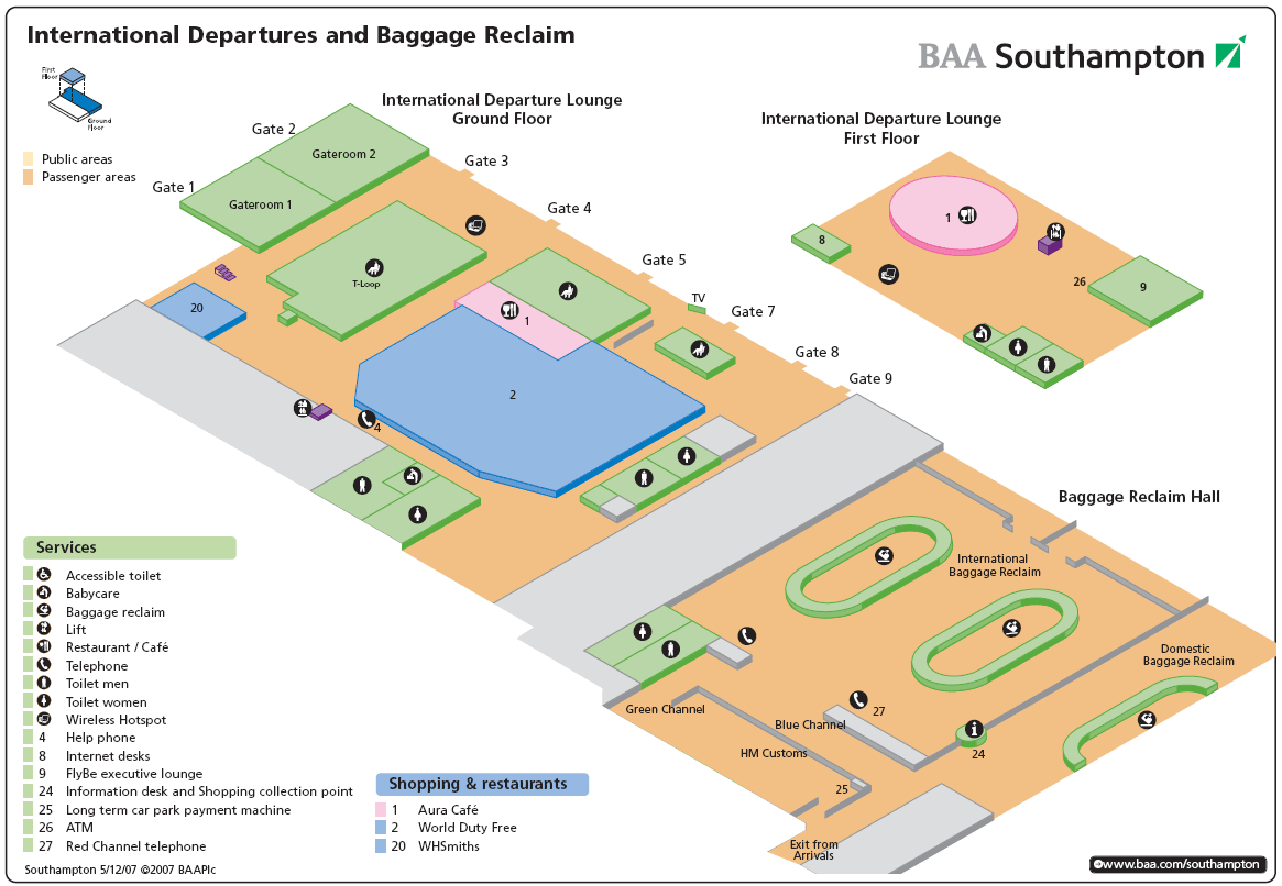 Southampton International Airport. Airport layouts of United Kingdom. —