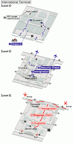 Terminals layout of airlines JAL in Brisbane International Airport