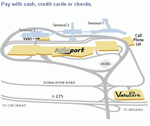 Parking scheme of Cincinnati / Northern Kentucky International Airport