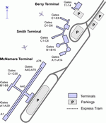 Scheme to arrive at the Detroit Metropolitan Airport