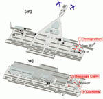 Terminals layout of airlines JAL in Honolulu International Airport