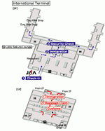 Terminals layout of airlines JAL in Kaohsiung International Airport