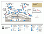 Terminal 1 layout of San Diego International Airport