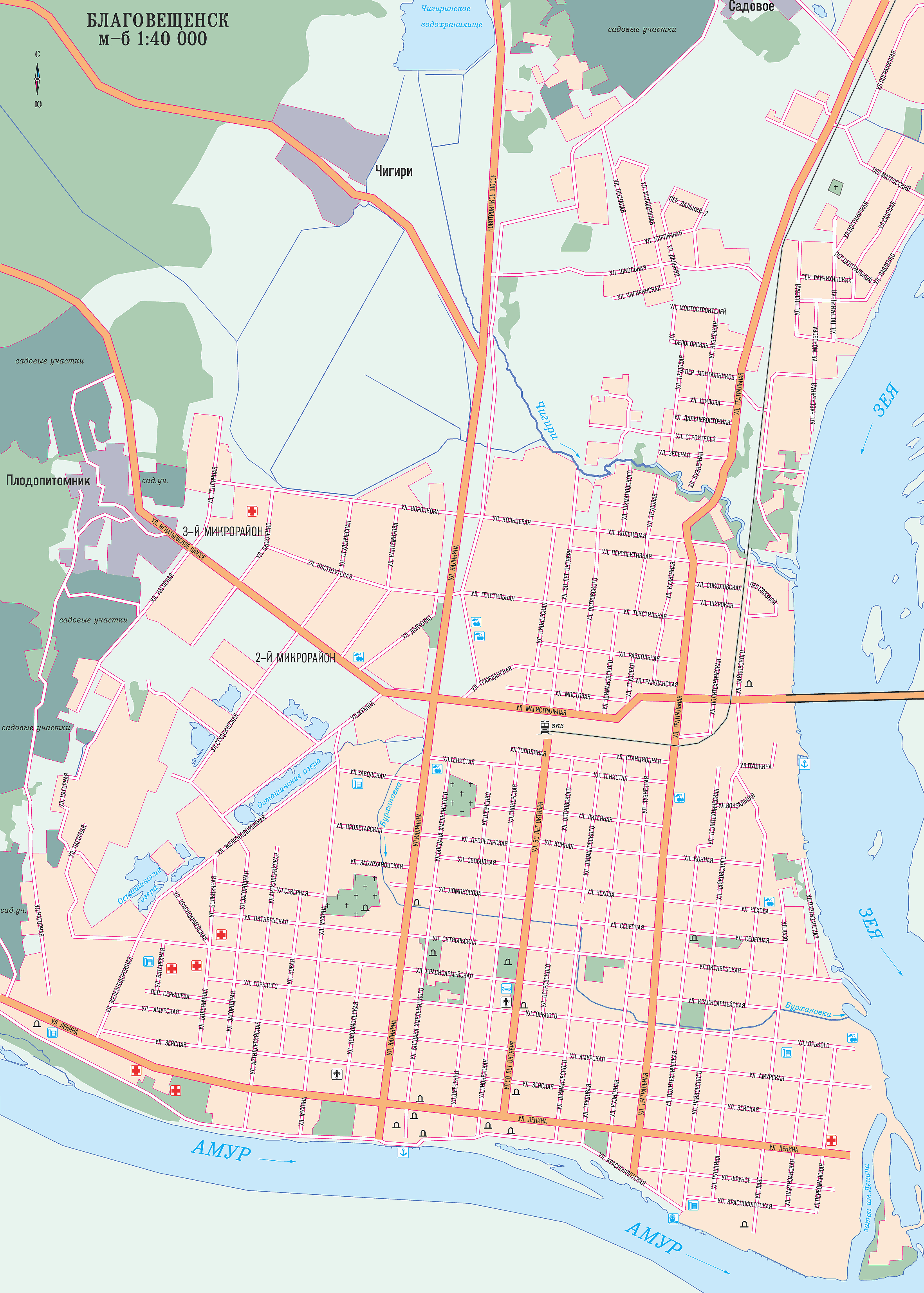 Map of Blagoveschensk