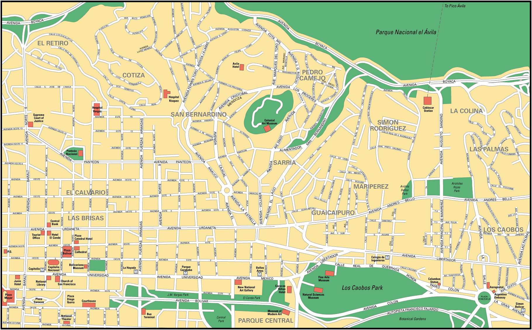 Map of Caracas