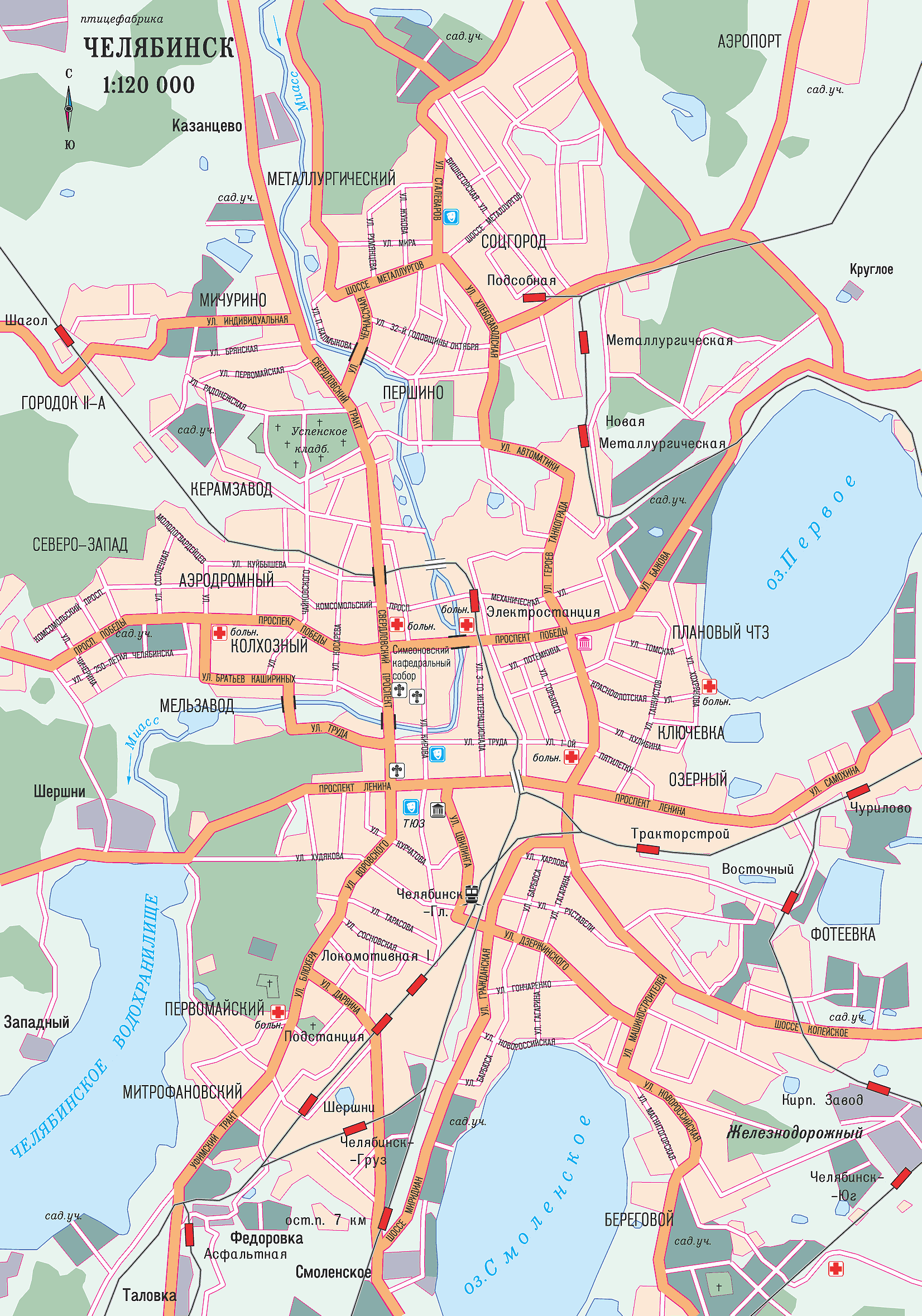 Map of Chelyabinsk