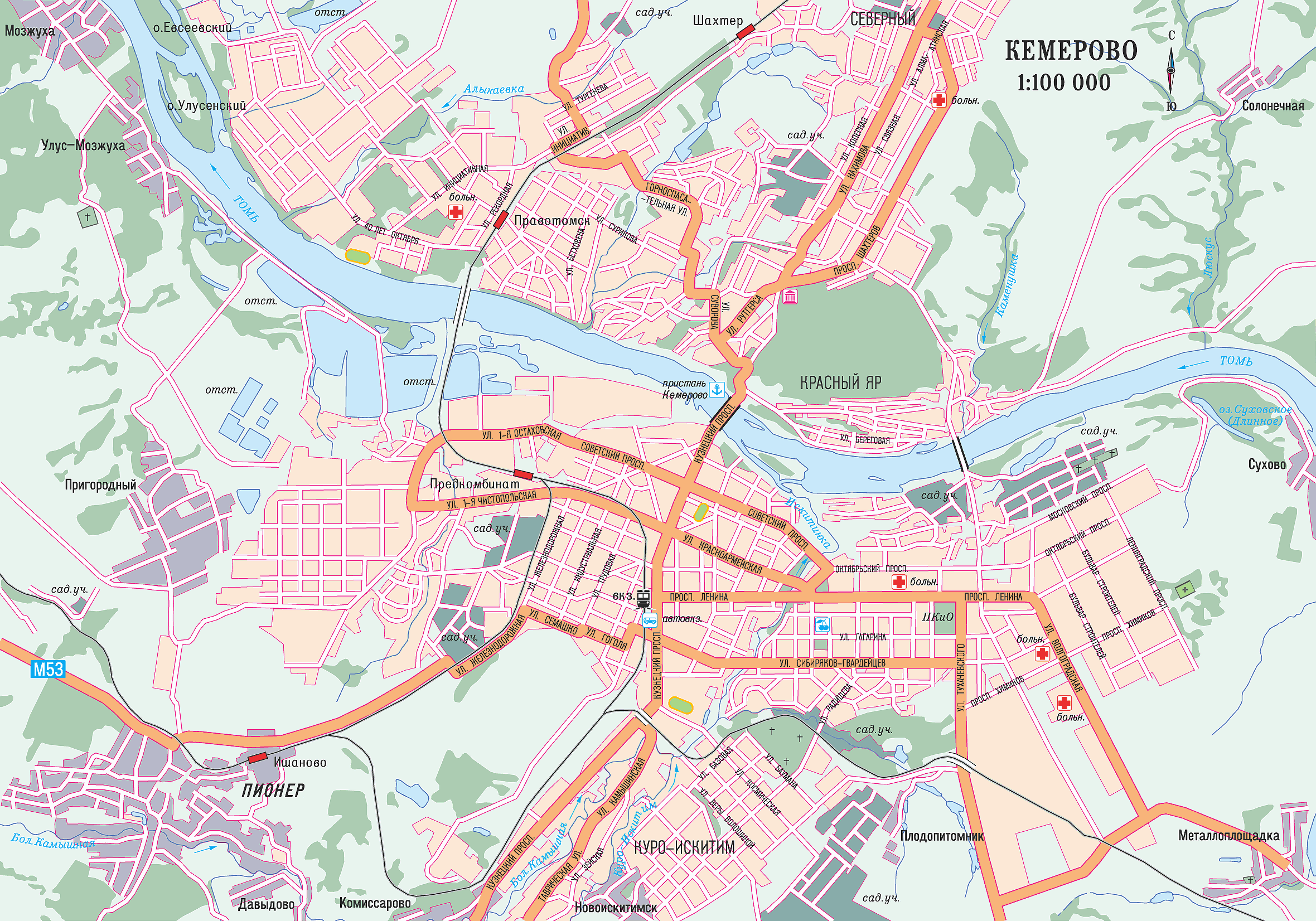 Map of Kemerovo