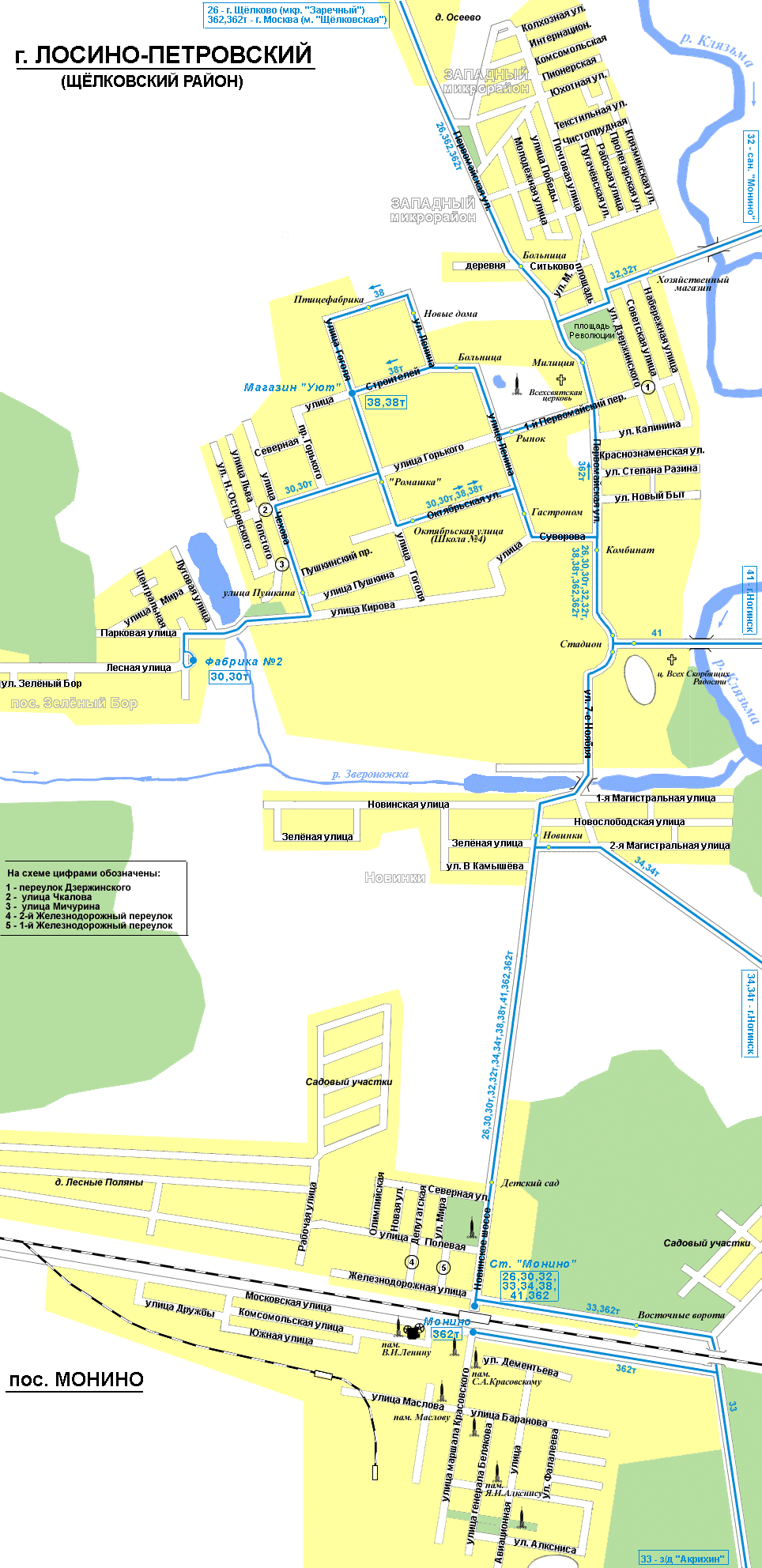 Map of Losino-Petrovsky