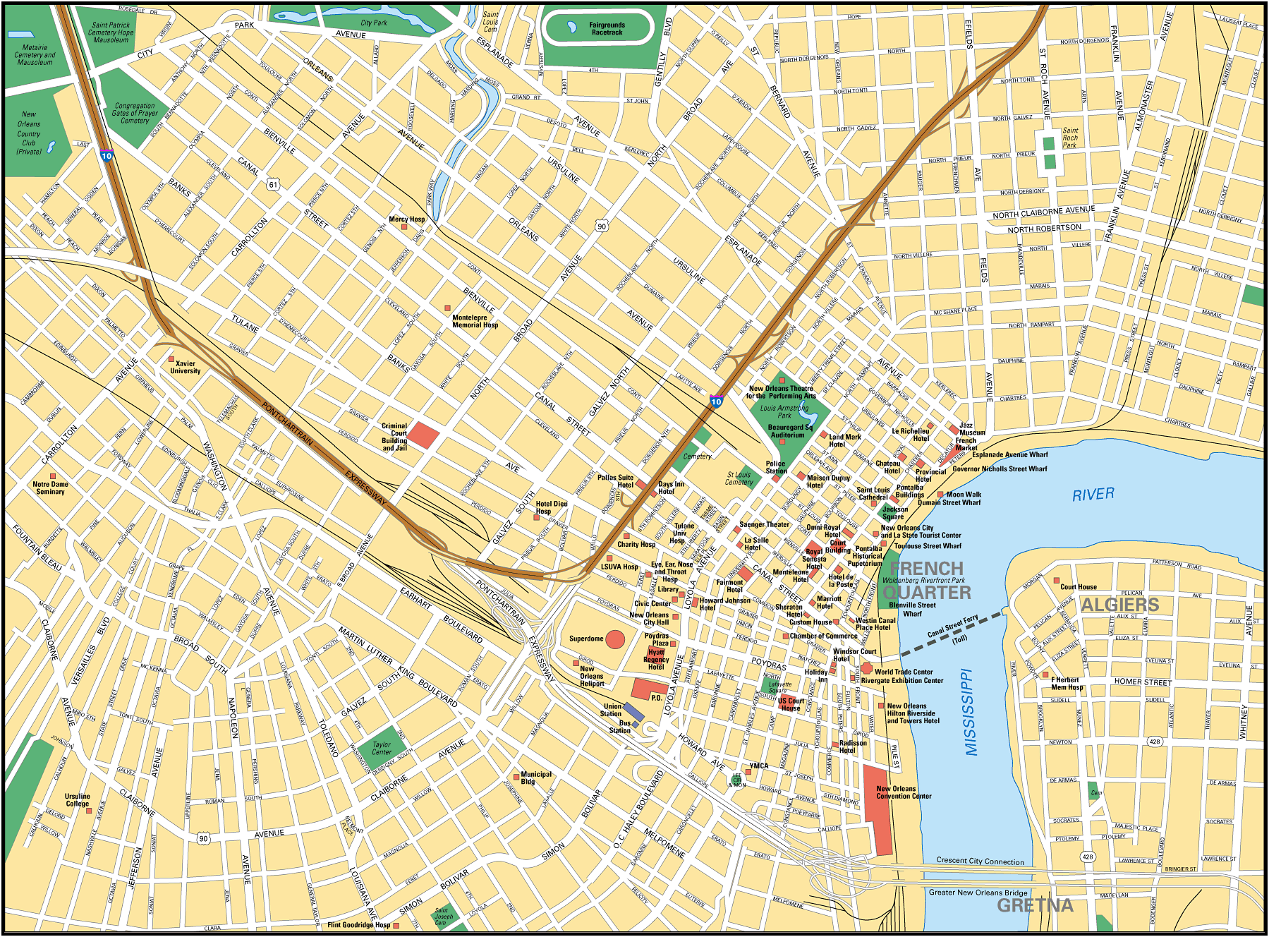 Map of New Orleans