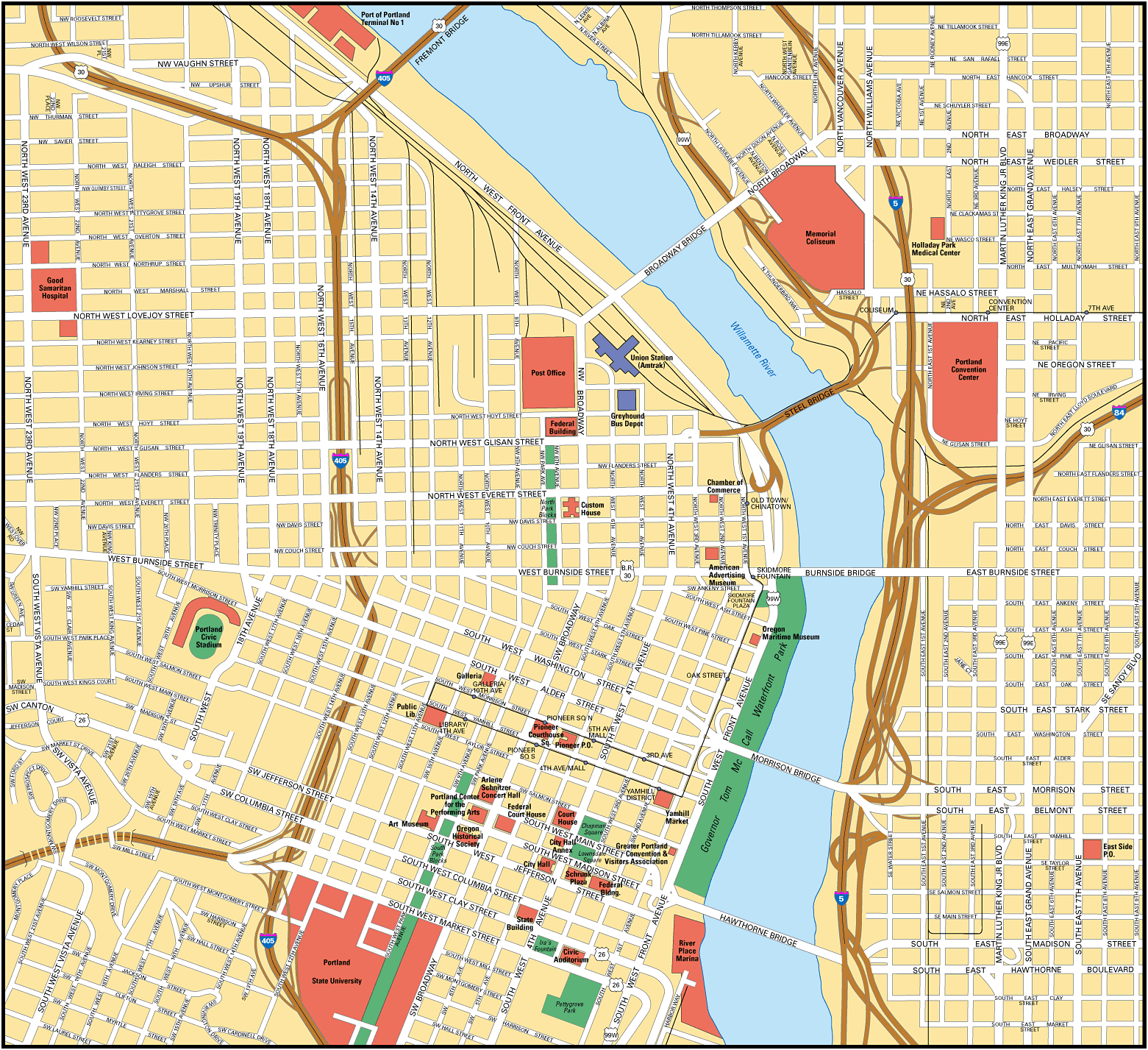 Map of Portland