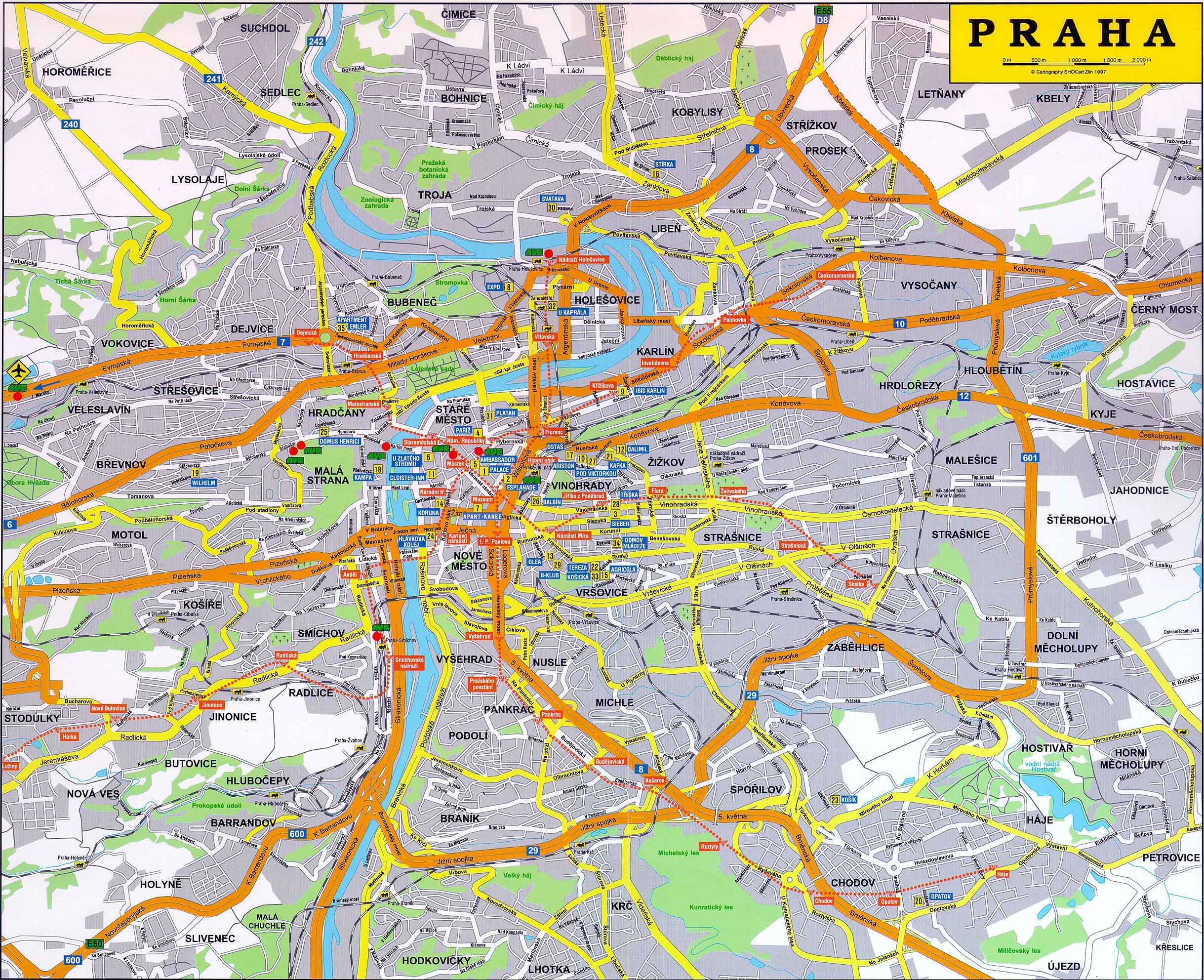 Map of suburb part of Prague