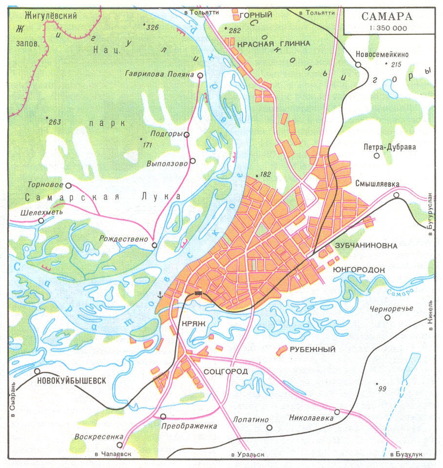 Map of suburb part of Samara