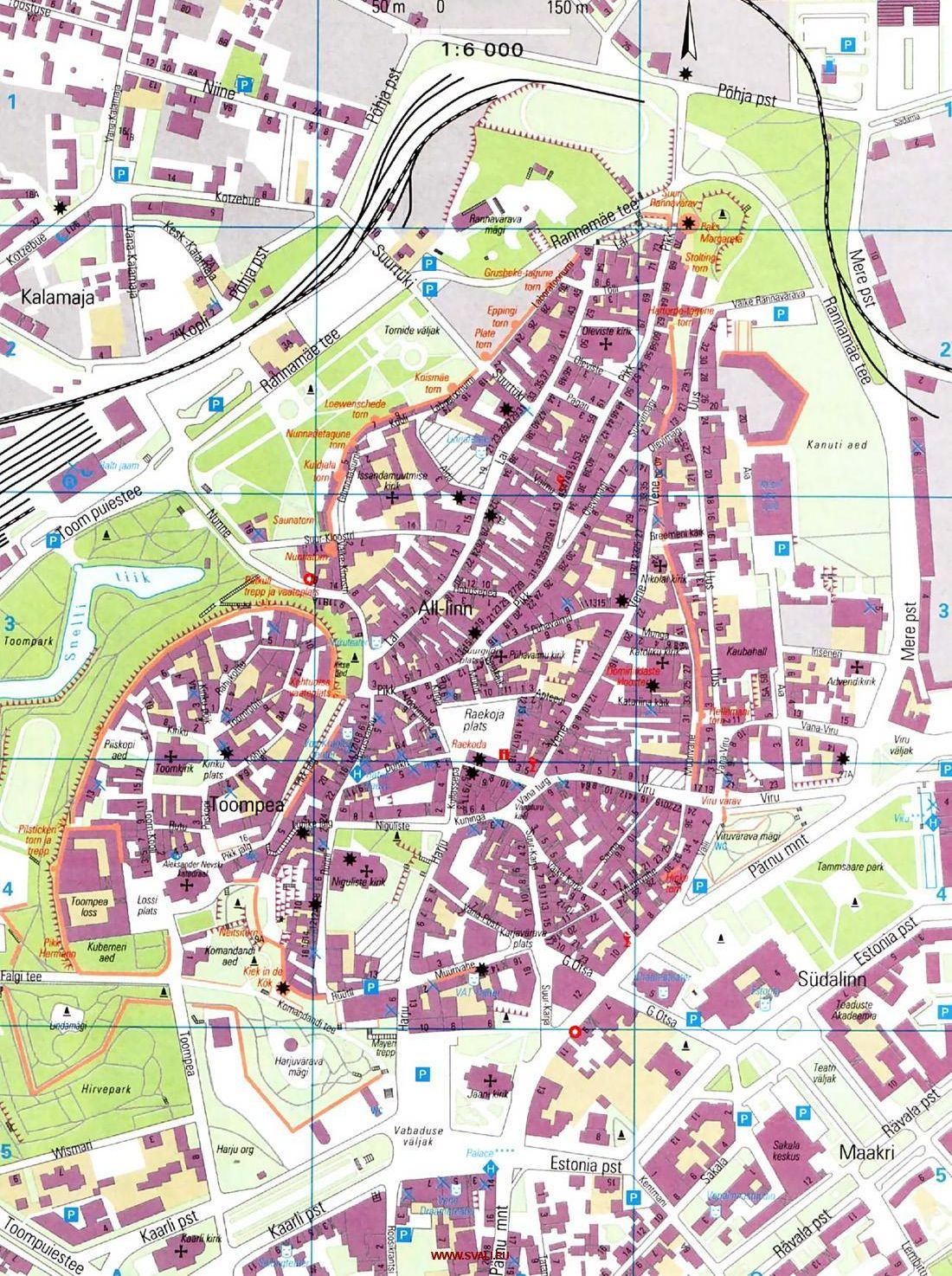 Map of central part of Tallinn