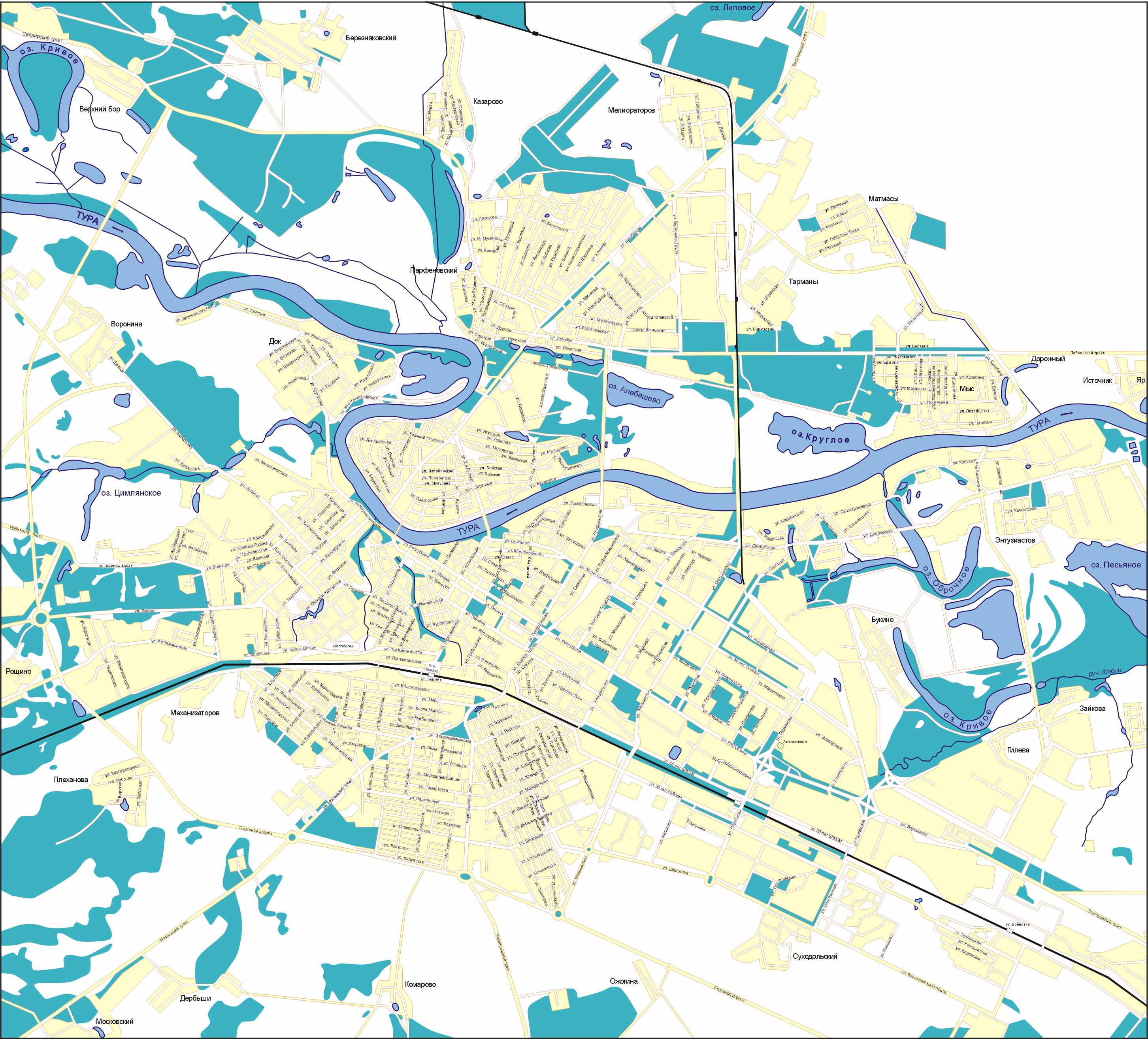 Map of Tyumen