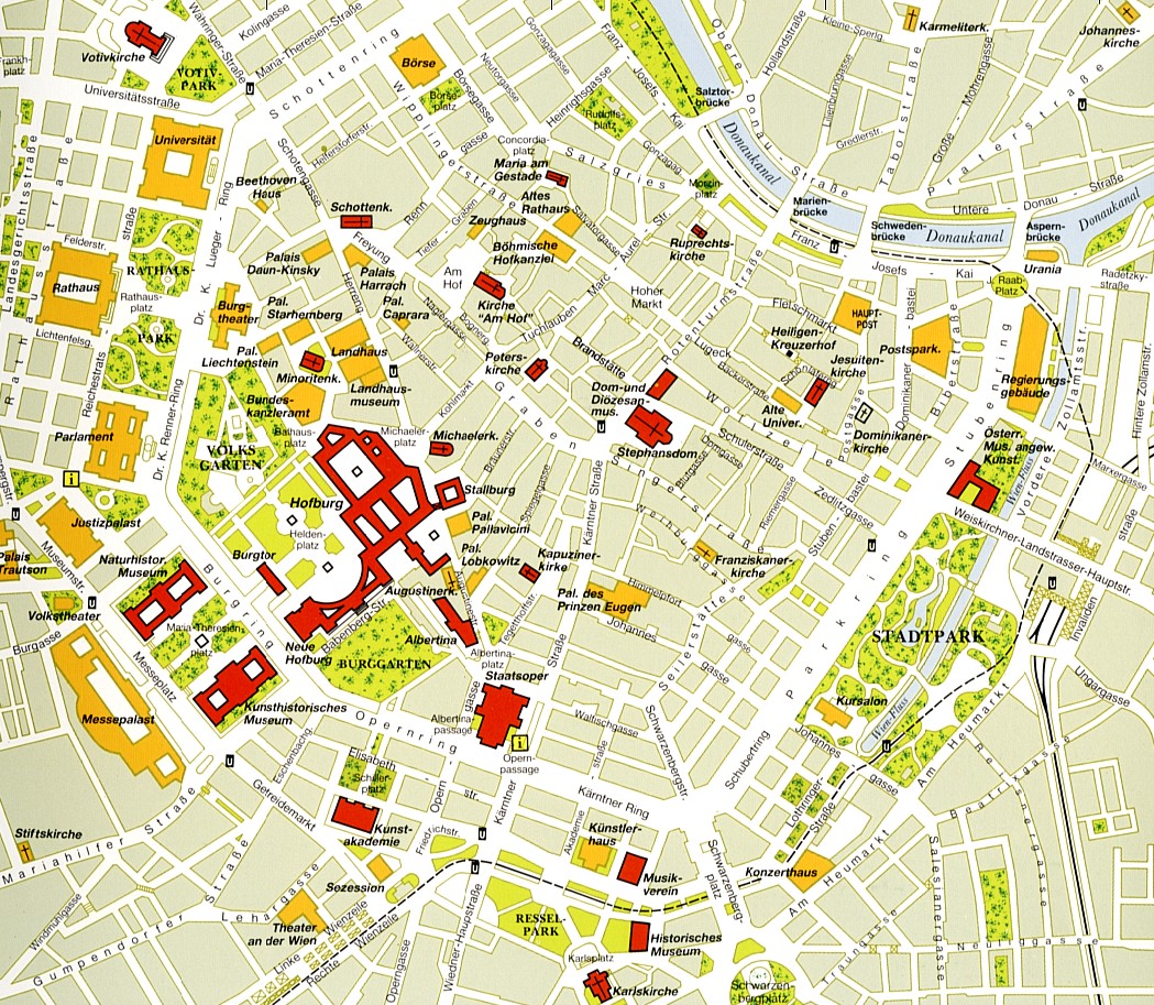 Map of central part of Vienna