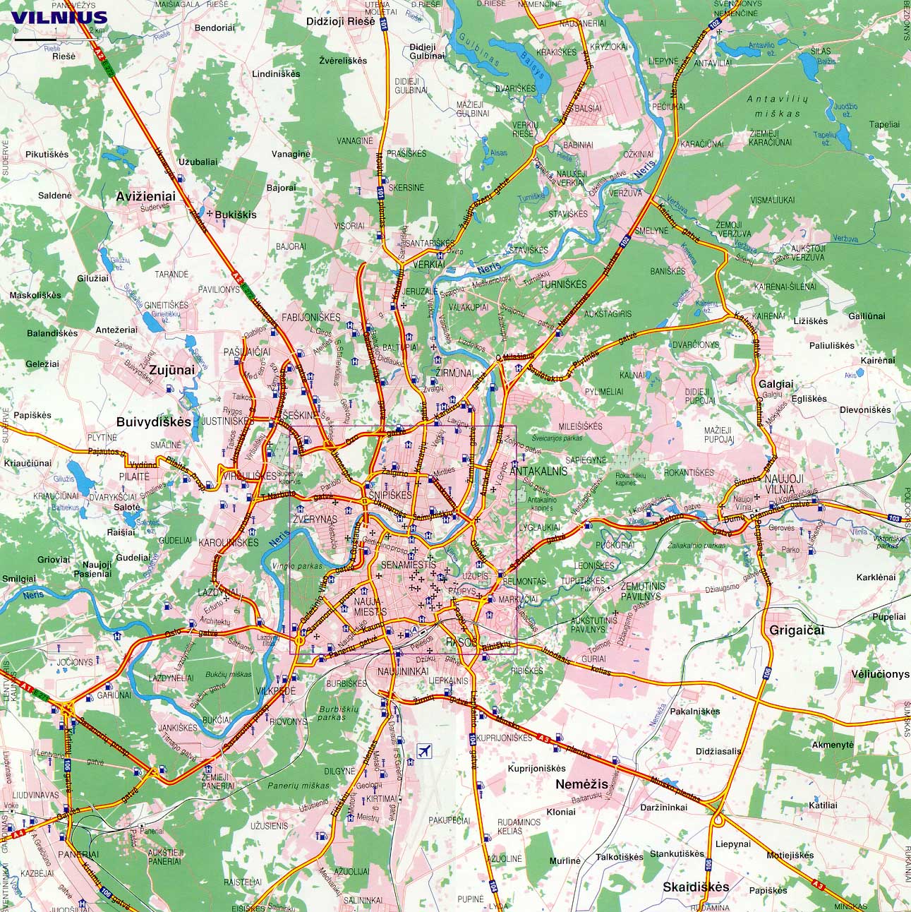 Map of Vilnius