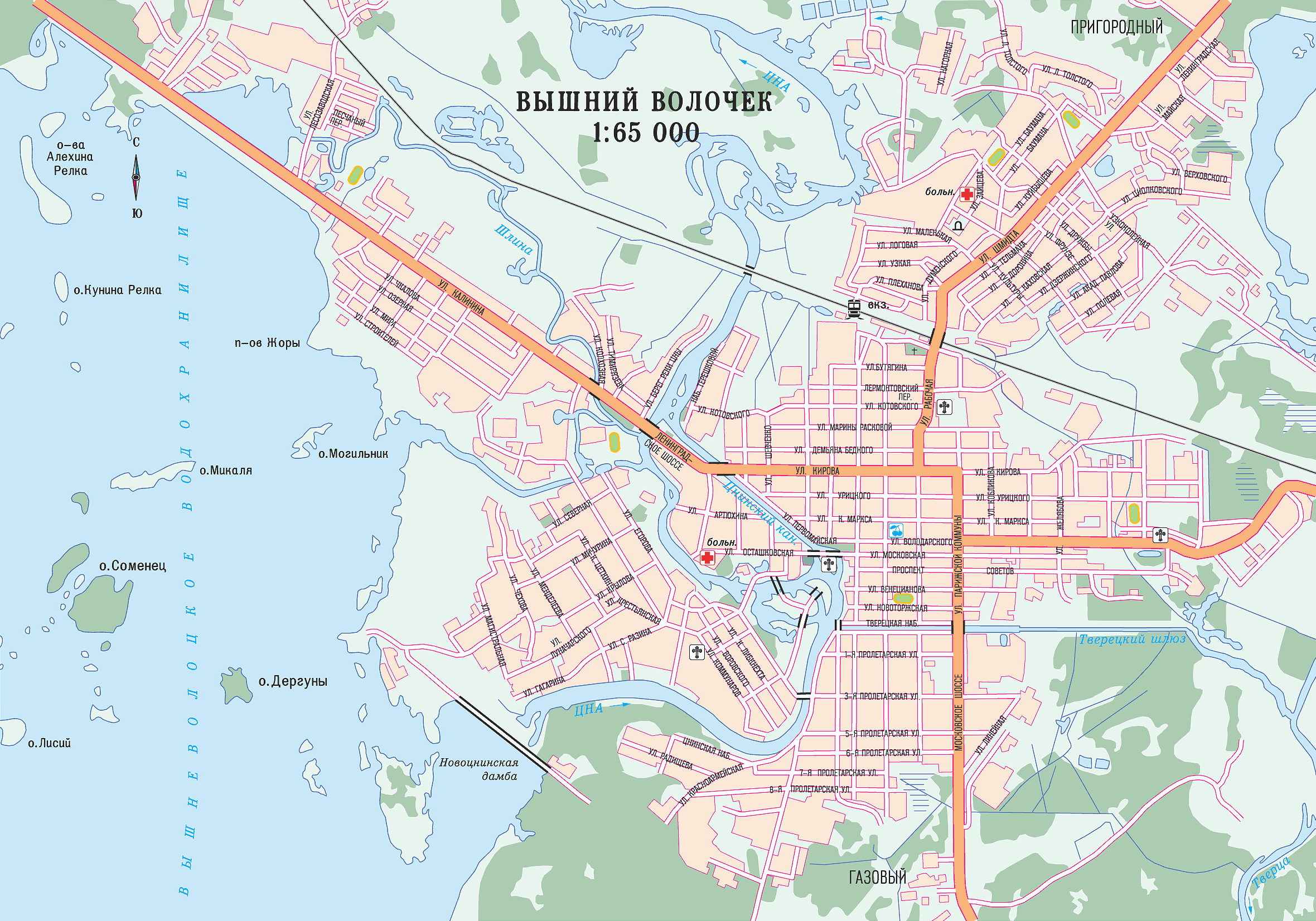 Map of Vyshniy Volochok