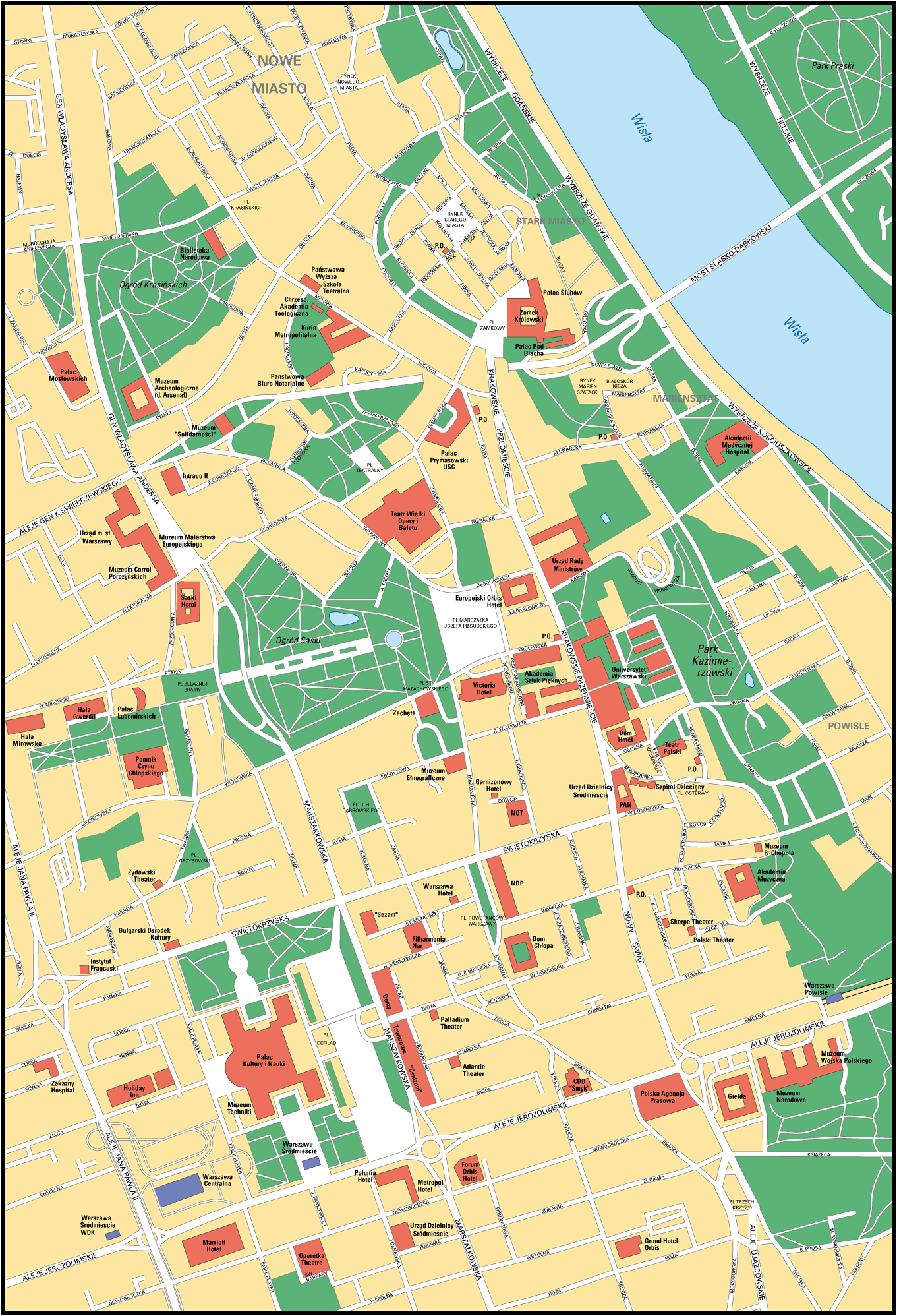 Map of Warsaw