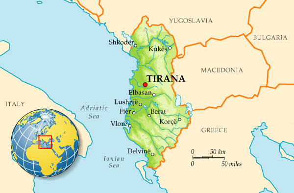 Map of Albania