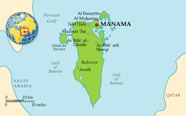 Map of Bahrain