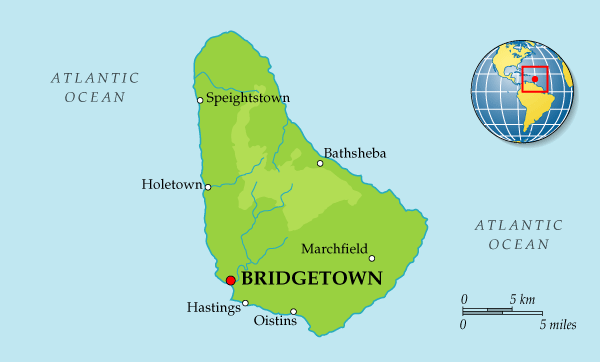 Map of Barbados