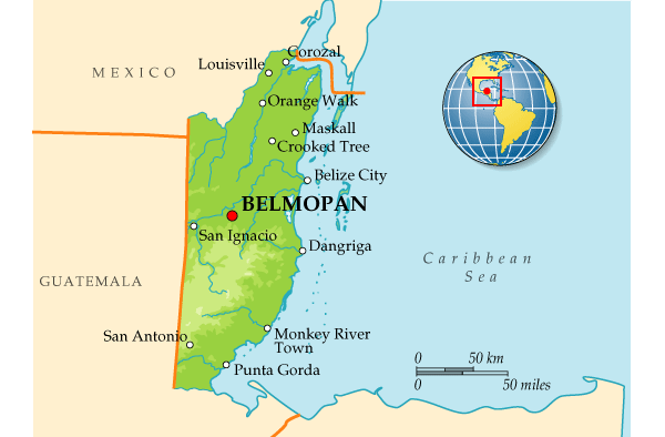 Map of Belize