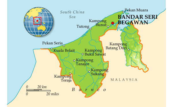 Map of Brunei