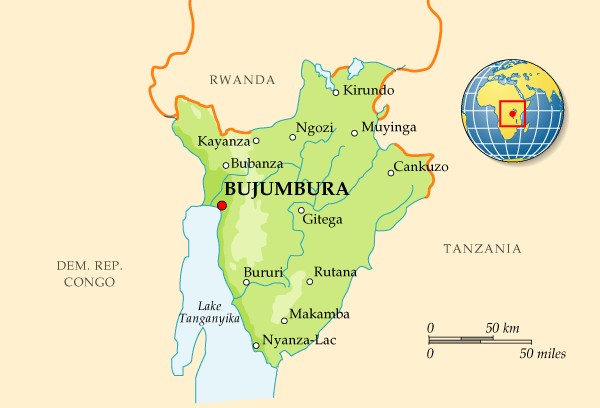 Map of Burundi