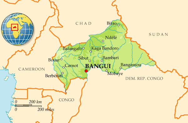 Map of Central African Republic
