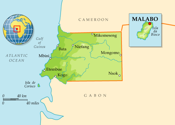 Map of Equatorial Guinea