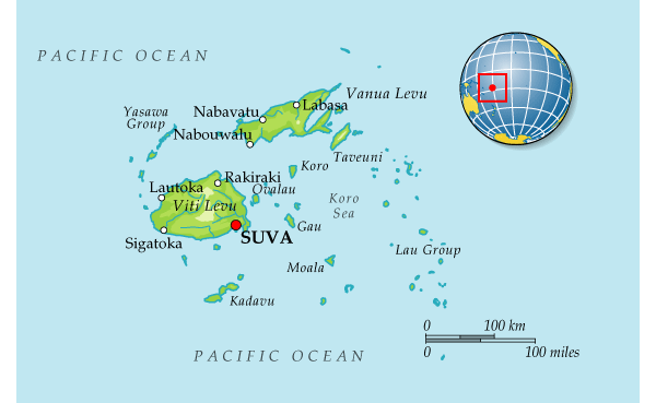 Map of Fiji