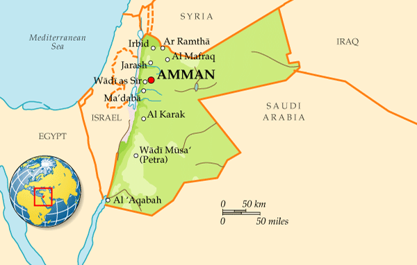 Map of Jordan