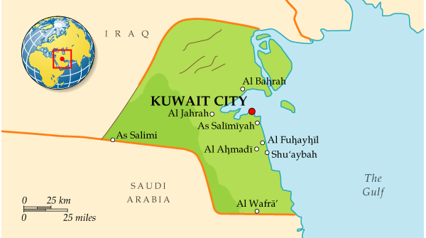 Map of Kuwait