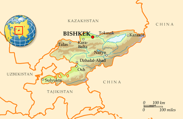 Map of Kyrgyzstan