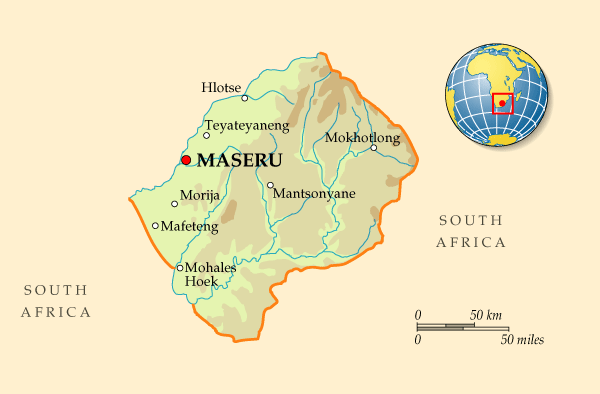 Map of Lesotho
