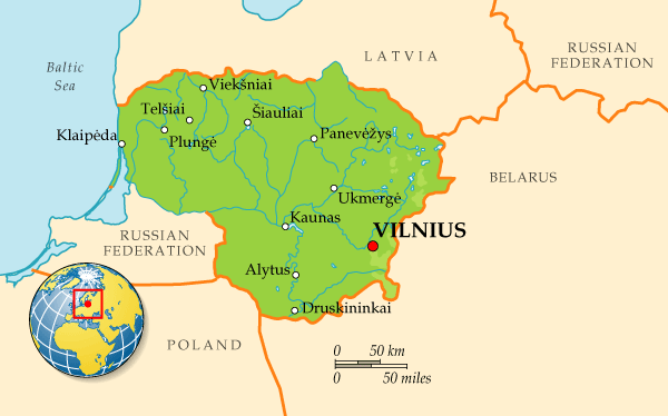 Map of Lithuania