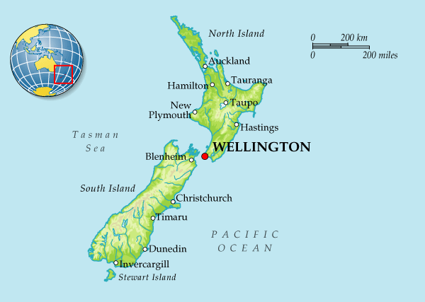Map of New Zealand